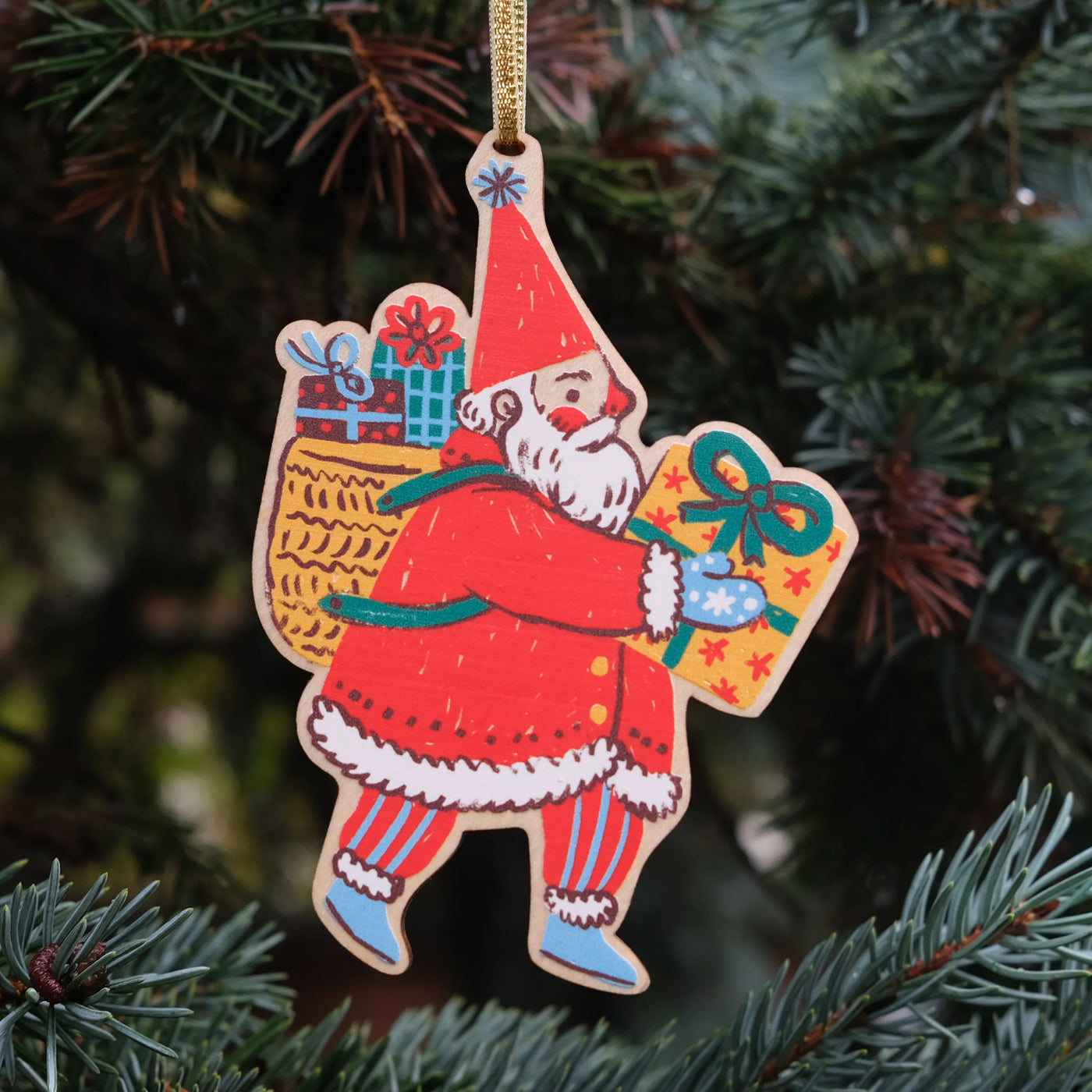 Holiday Santa Ornament by Phoebe Wahl