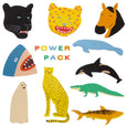 Wall decals with horses, leopards, cheetahs, sharks, whales, alligators, and ghosts made by Lorien Stern