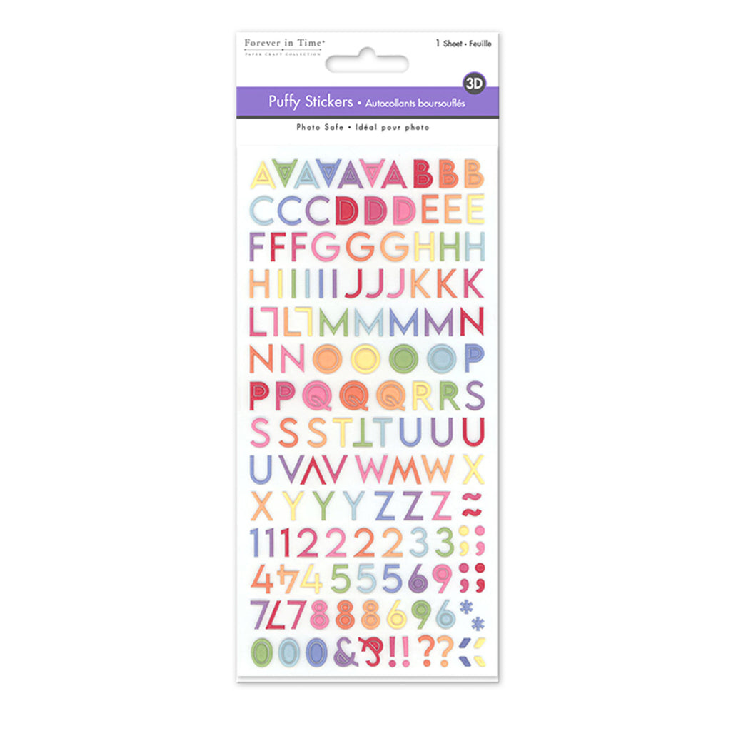 Puffy Letter Stickers - Rainbow Colors in Uppercase – Collage Collage