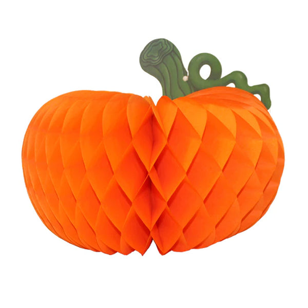 Pumpkin Honeycomb Decorations in Orange - 14 inch