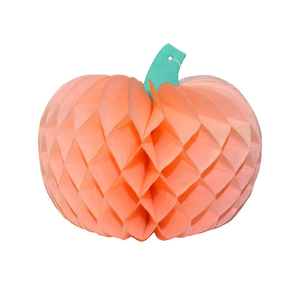 Pumpkin Honeycomb Decorations in Peach – 10 inch