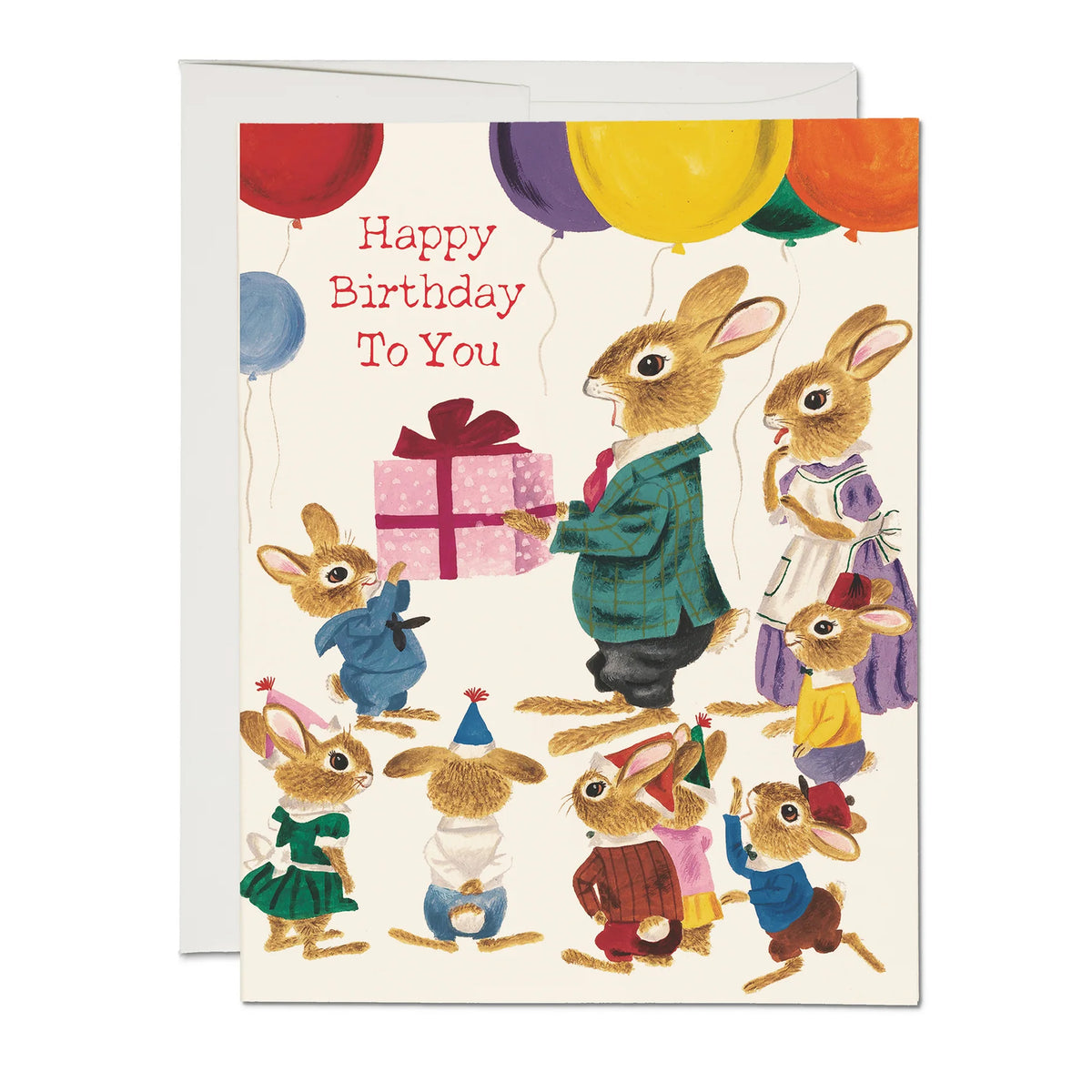 Rabbit Party Birthday Greeting Card – Collage Collage