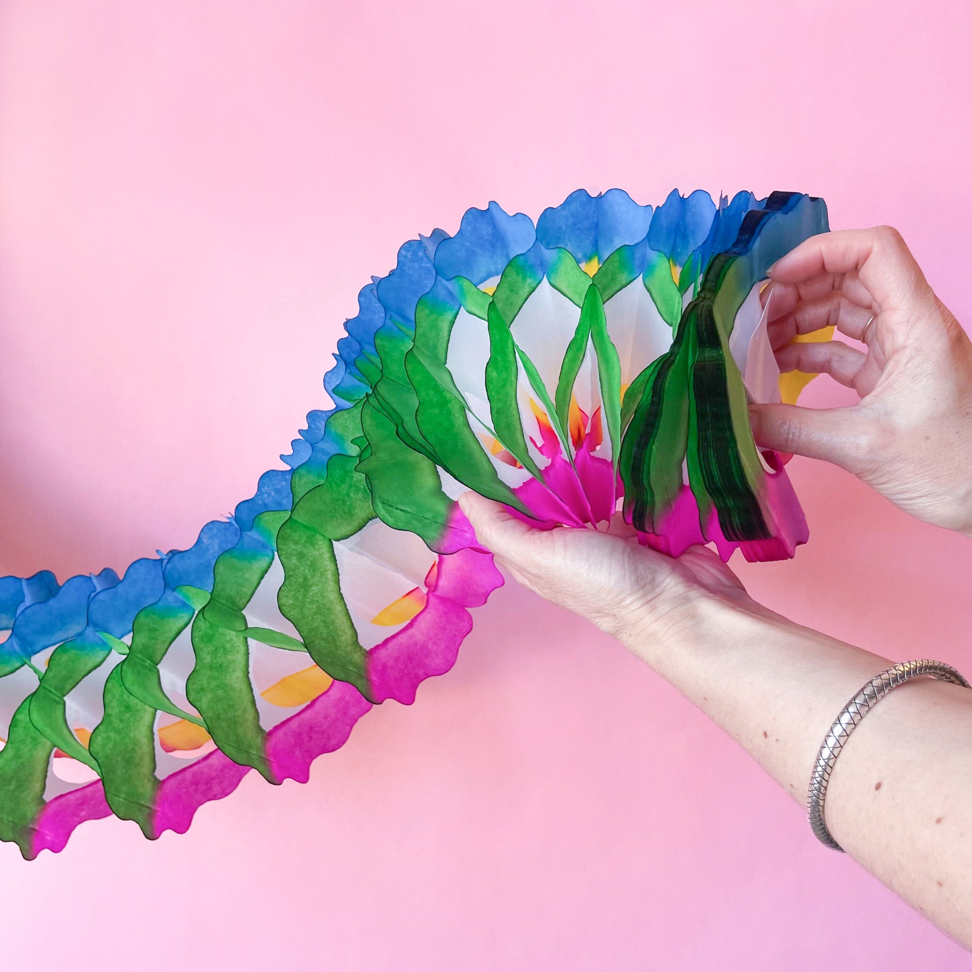 Rainbow Oval Tissue Paper Garland