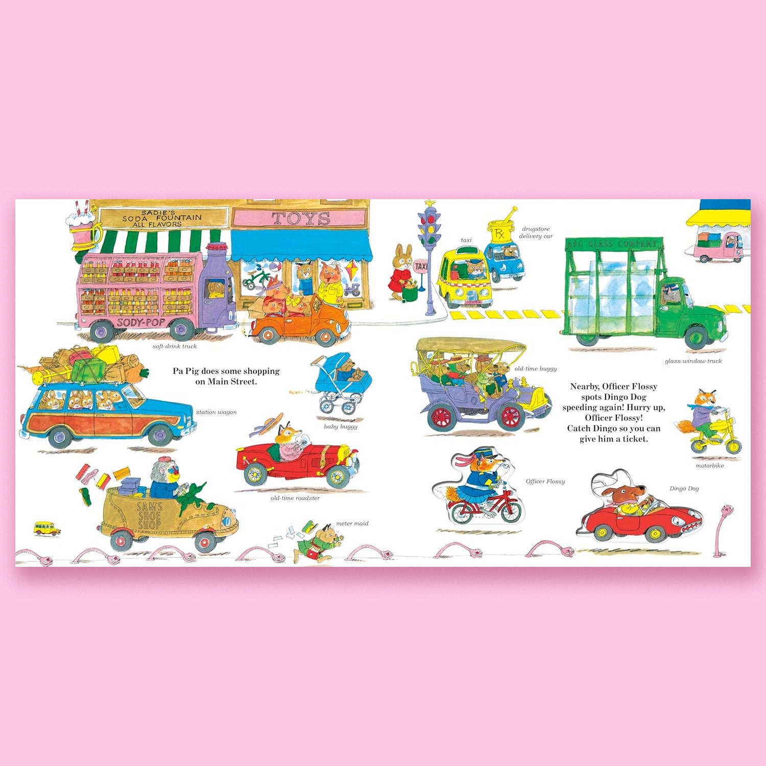 Richard Scarry's Cars and Trucks in Busytown: Book Plus Wooden Play Pieces