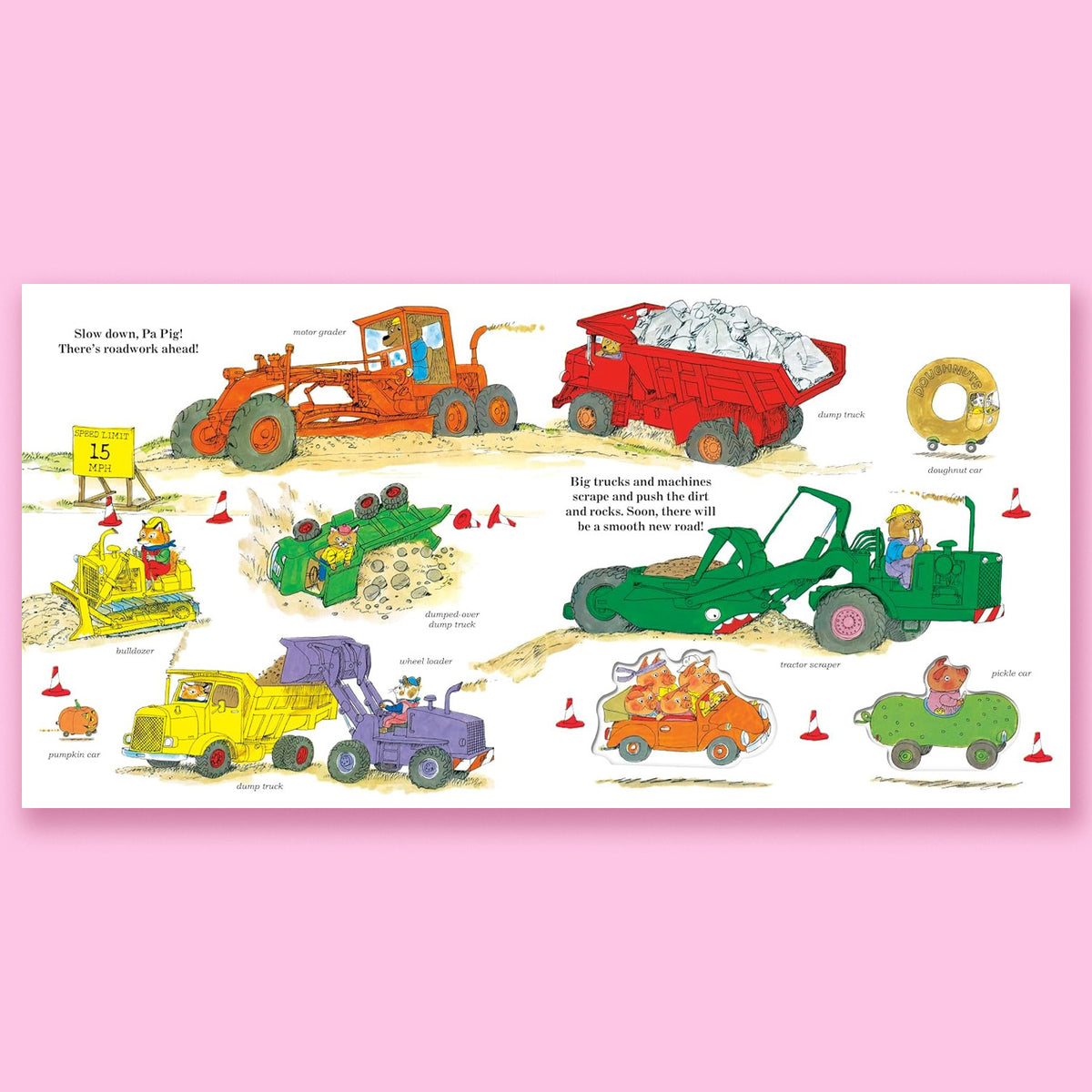 Richard Scarry's Cars and Trucks in Busytown: Book Plus Wooden Play Pieces