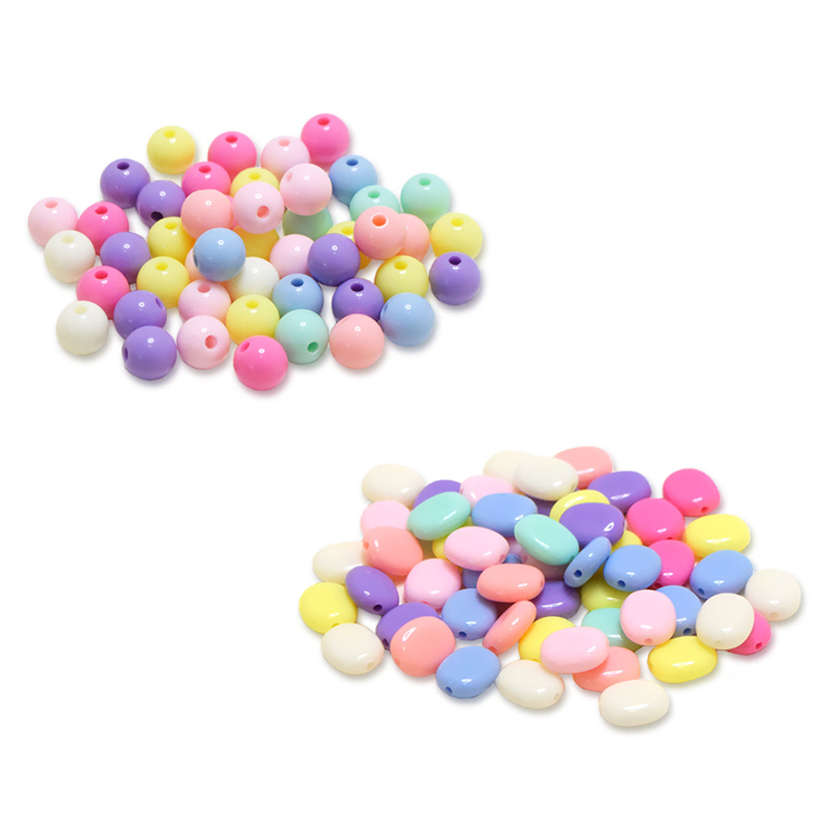 Round & Oval Pastel Mix Beads