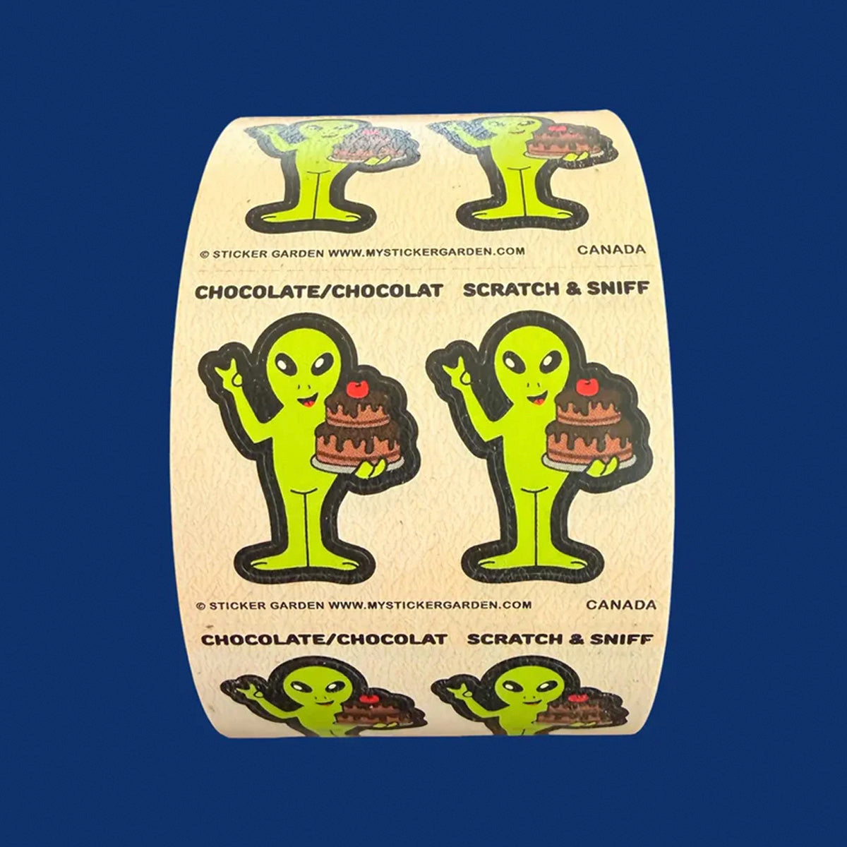 Alien Back Scratch Scratch and Sniff Alien with Chocolate Scent Stickers – Collage Collage