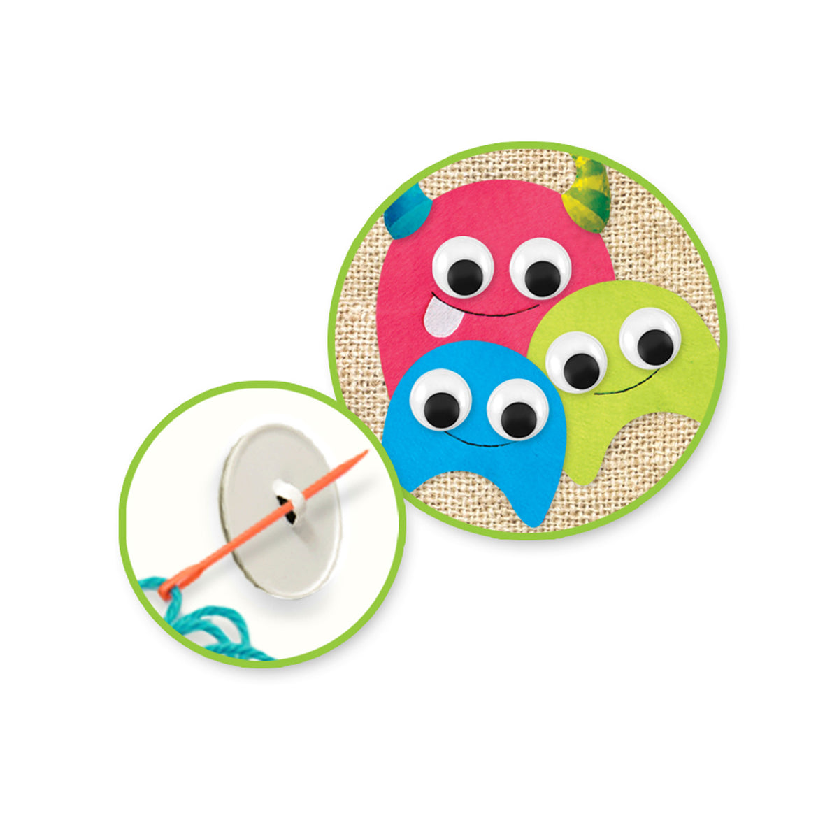 Sew-On Googly Eyes - 18mm - 30mm, 36pc