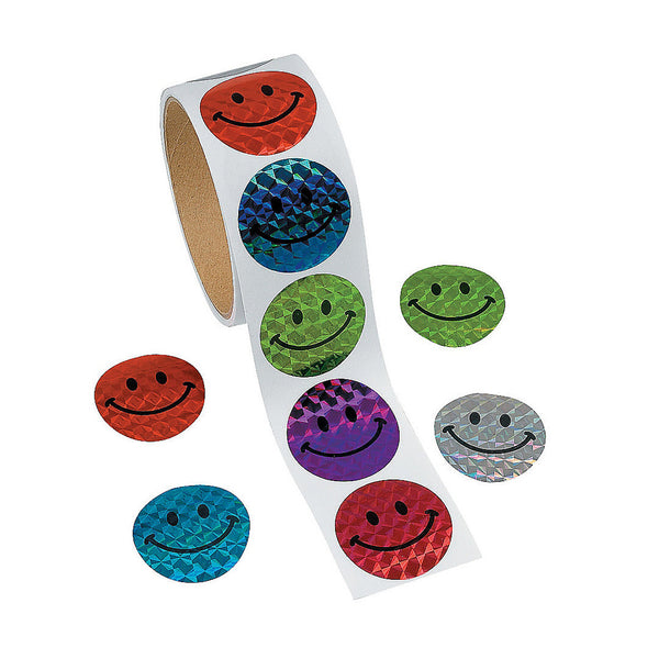 Smiley Face Prism Stickers