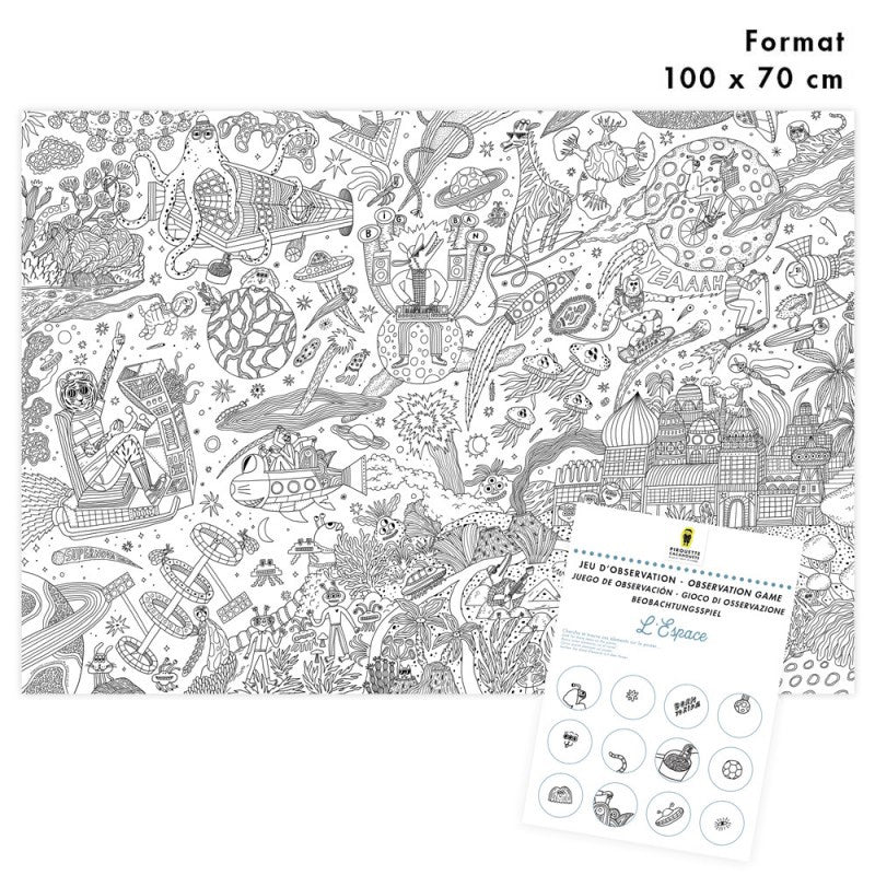 Giant colouring poster of Outer Space