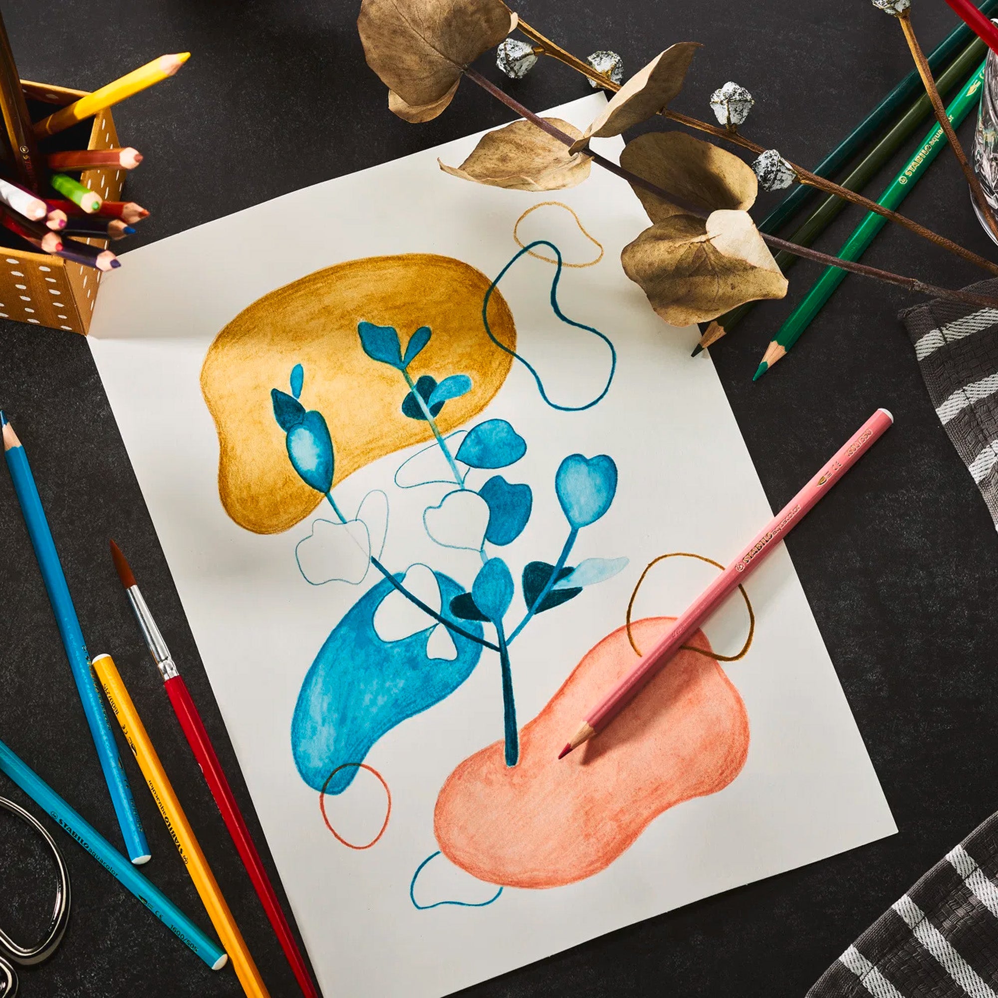 Stabilo Aquacolor - Watercolor Pencils, Set of 12