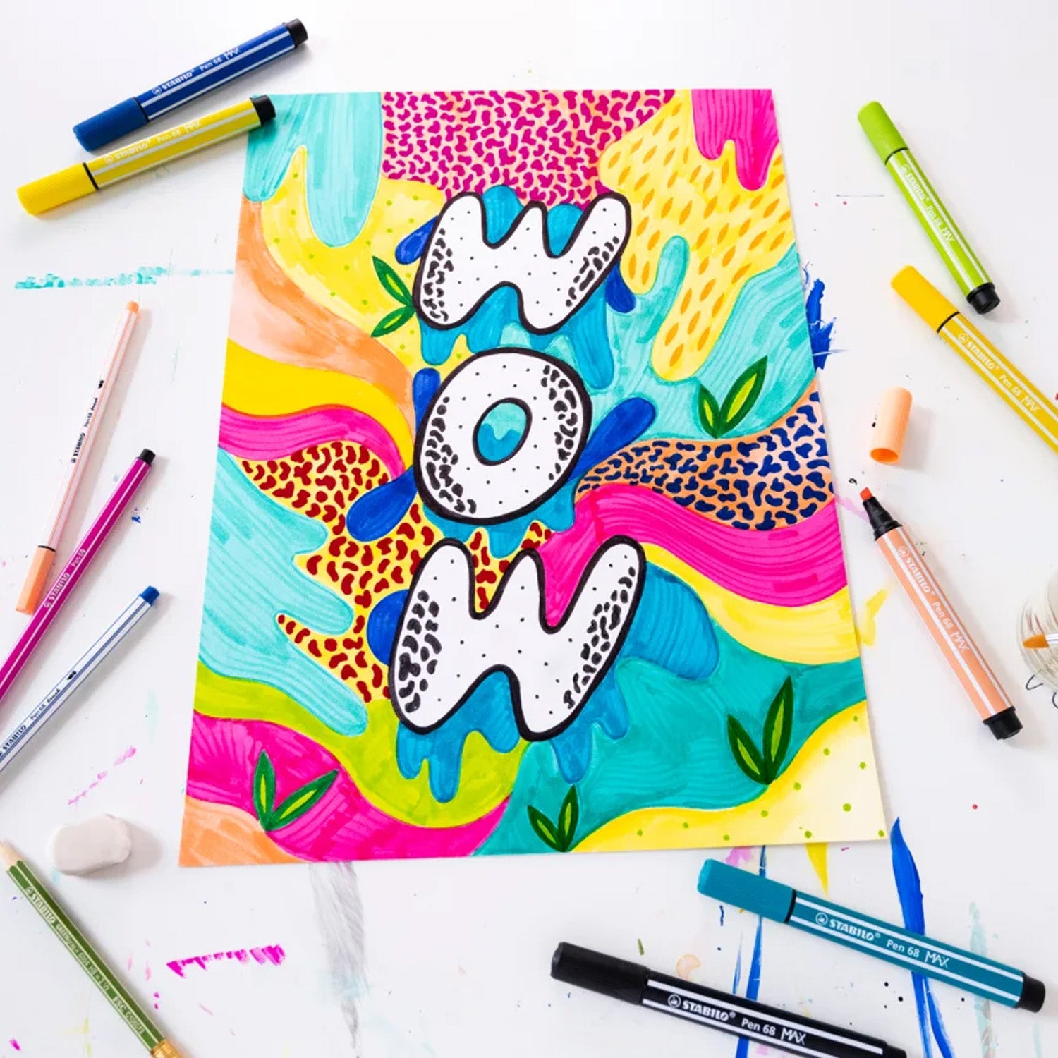 Stabilo Pen 68 Max ARTY Premium felt-tip pen with chisel tip - Set of 12