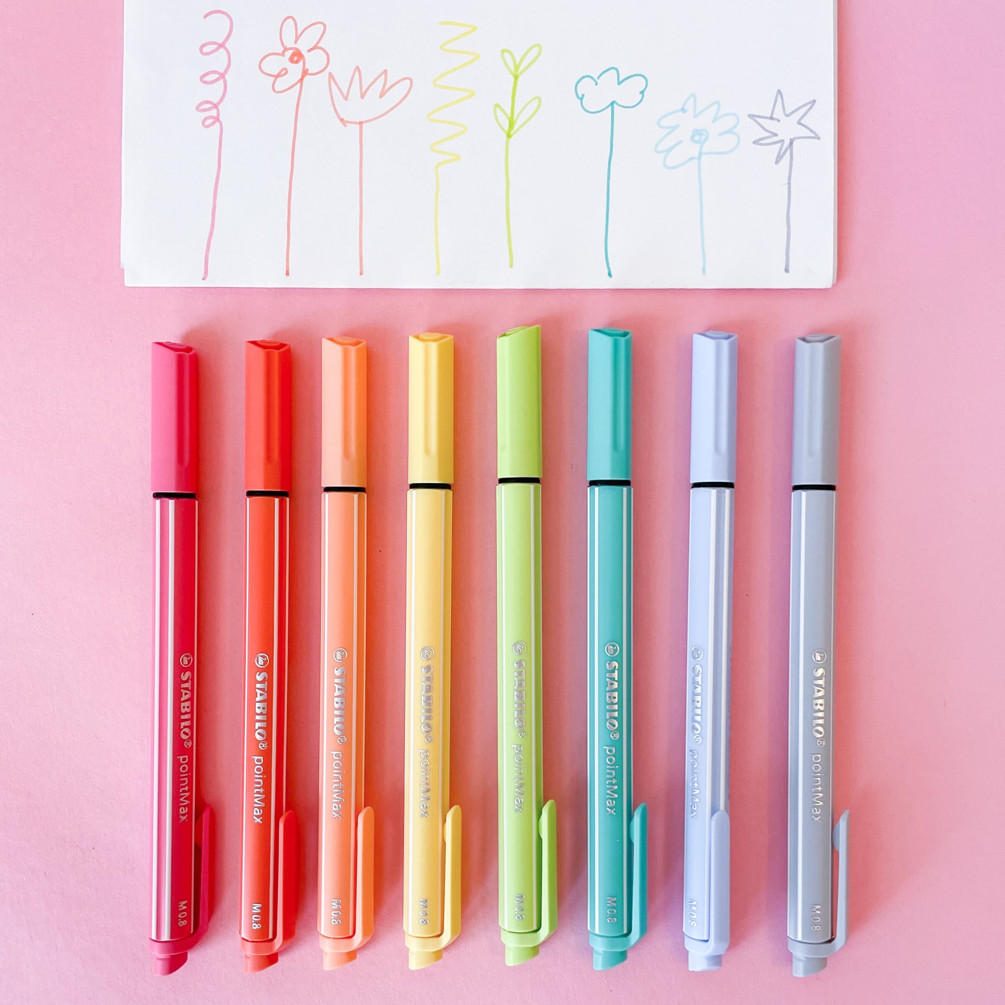 Stabilo PointMax Felt Tip Pen Set of 8 Pastel Colours