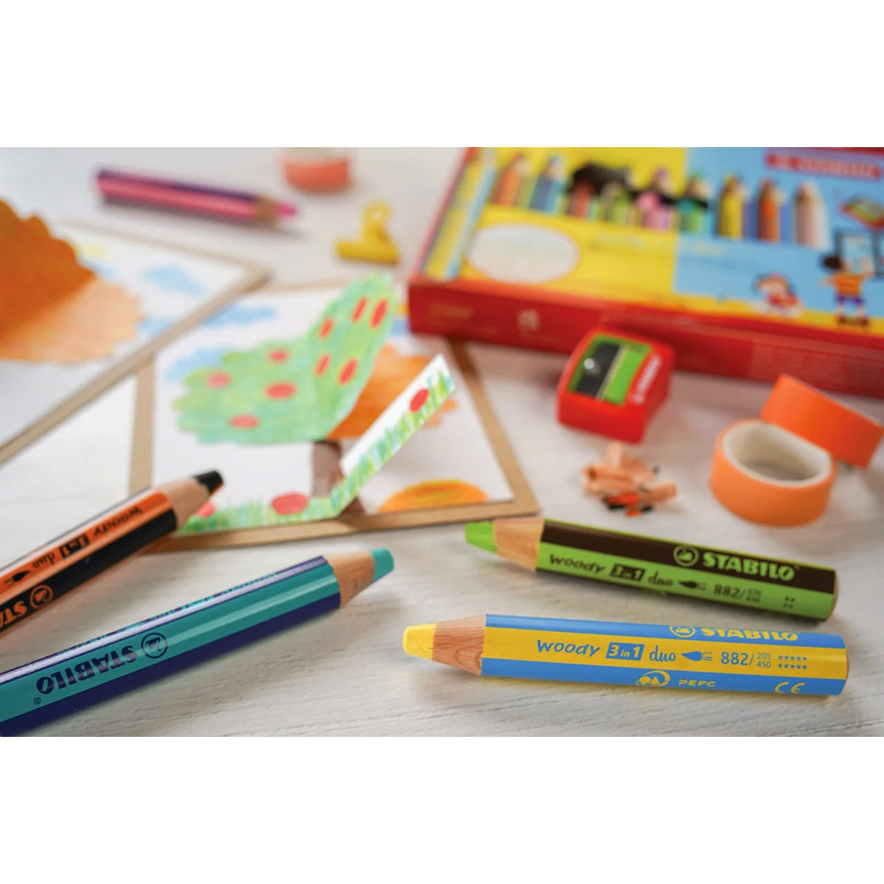 Stabilo Woody 3 in 1 Crayon Pencils in DUO Colors 