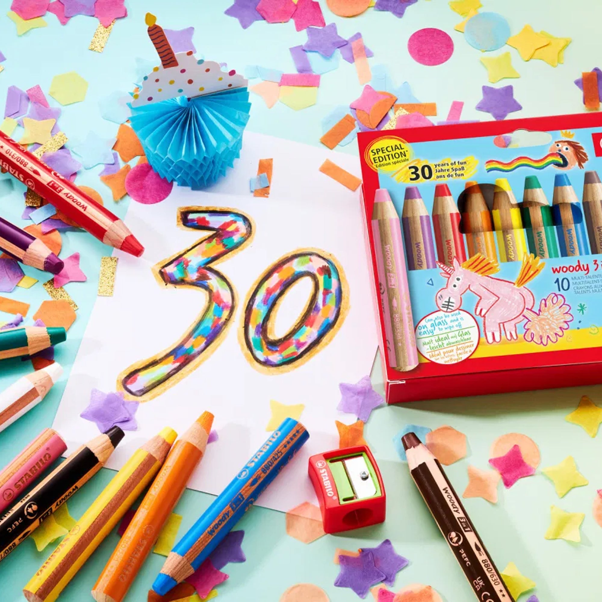 Stabilo Woody 3 in 1 Crayon Pencils - Set of 10, Special Edition