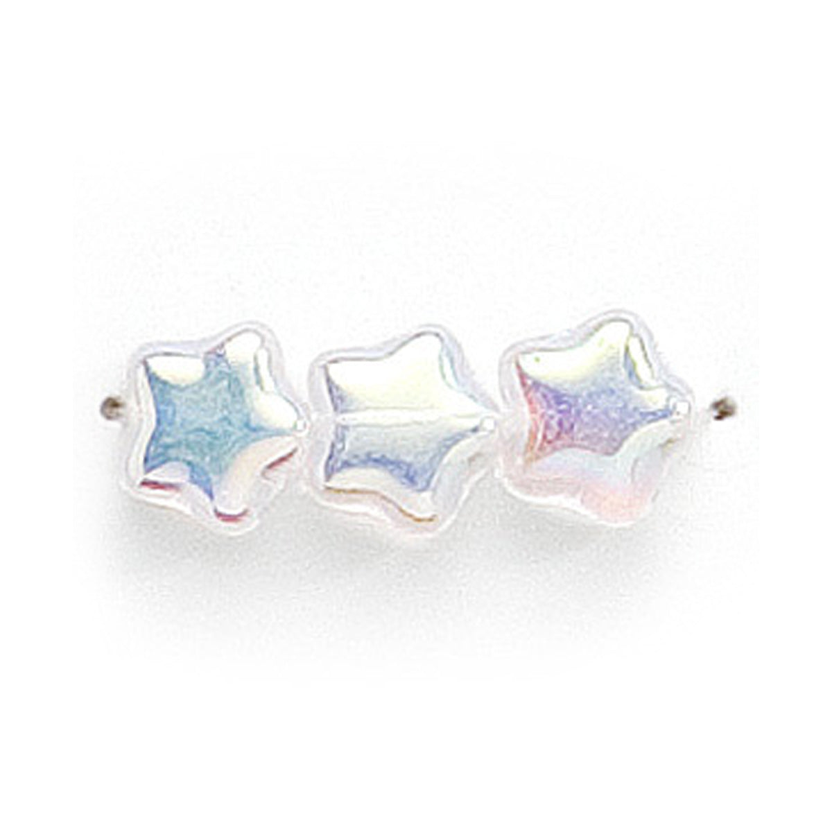 Star Beads Transparent Crystal Glass | 8mm (Set of 10)
