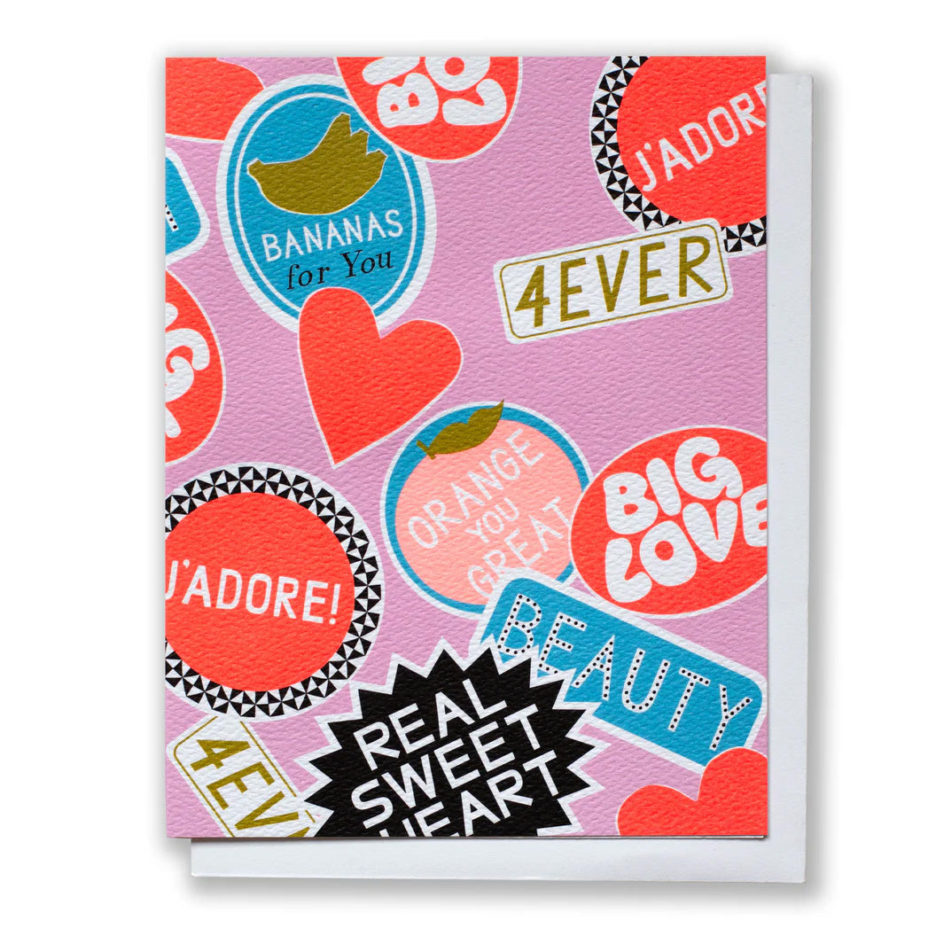 Sticker Love Greeting Card - for Valentines, Galentines, Friendship and More!