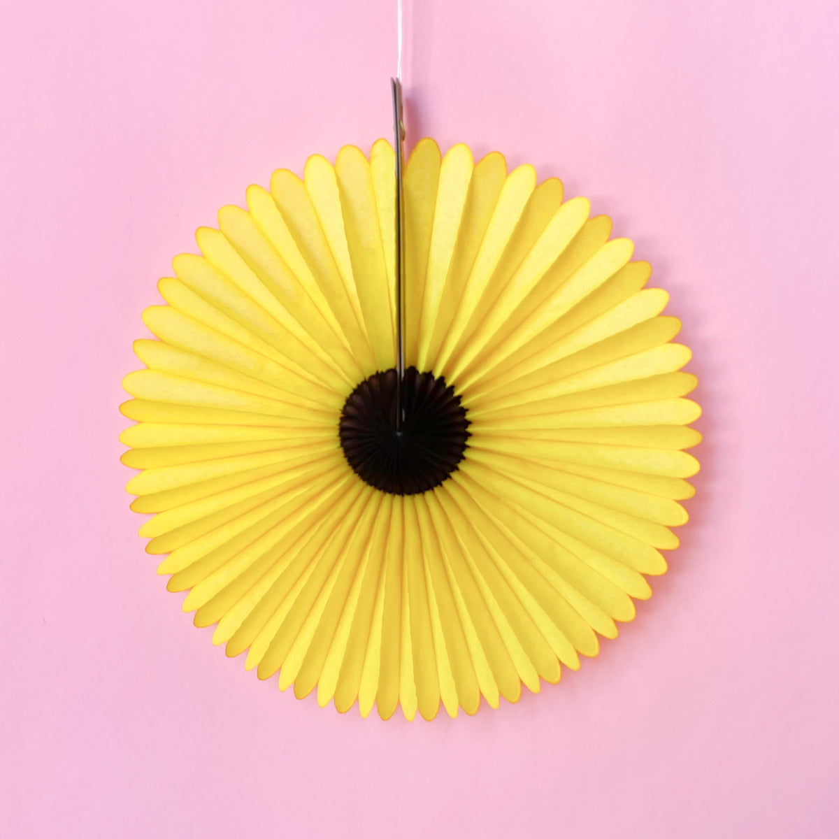 Sunflower Fan Party Decorations in Yellow with a brown center