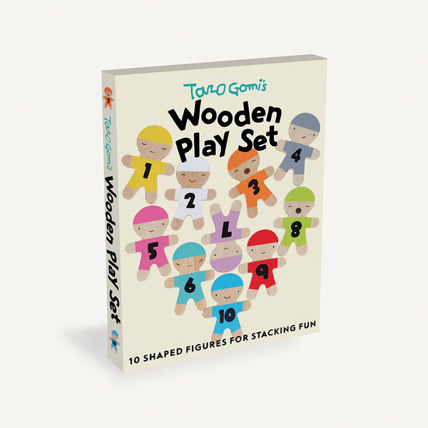 Taro Gomi's Wooden Play Set: 10 Shaped Figures for Stacking Fun