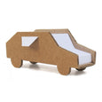 Cardboard paper car from a craft kit for kids