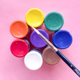 Washable Tempera Paint Set in 8 different colors with a brush