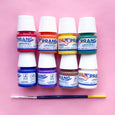 Washable Tempera Paint Set in 8 different colors with a brush