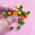 Wood Round Alphabet Beads - Multicoloured with Black Letters