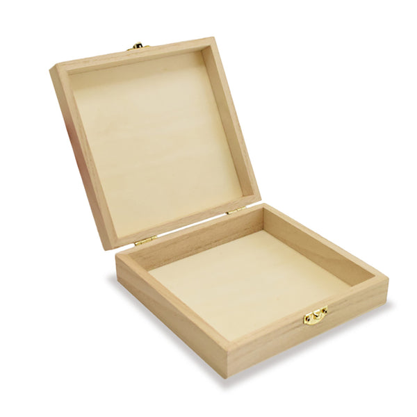 Wooden Paintable Keepsake/Jewelry Box with Clasps