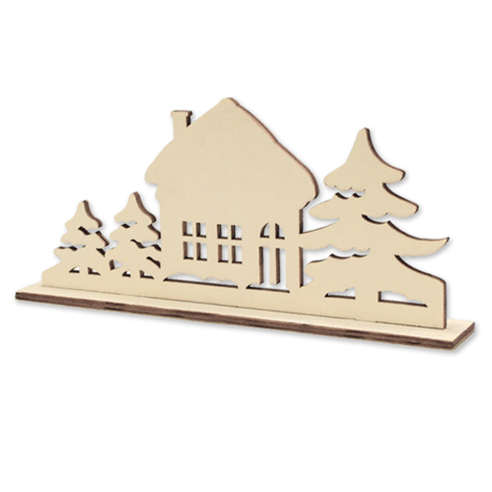 Wooden Paintable Scenery – Winter House