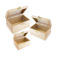 Wooden Paintable Treasure Box Set with Clasps