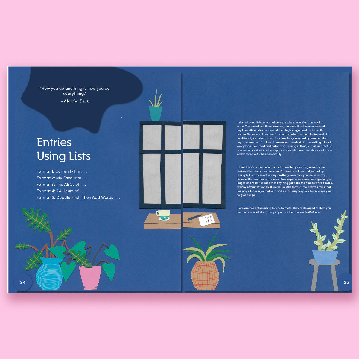 Worth Writing down book pages about using Lists by Jessica Deitcher