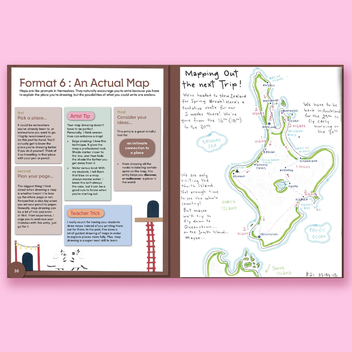 Worth Writing down pages about making a map for journaling by Jessica Deitcher