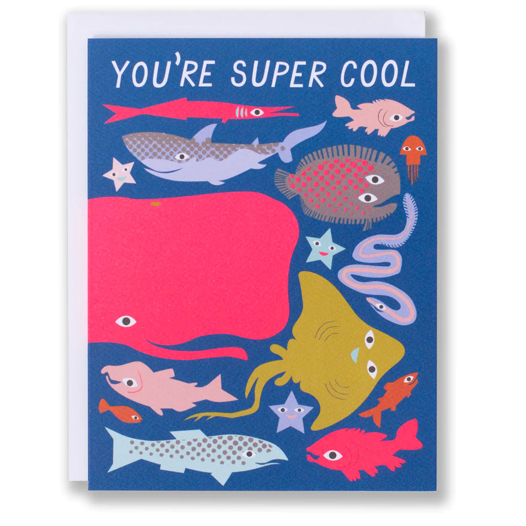 You're Super Cool Fish Greeting Card – Collage Collage