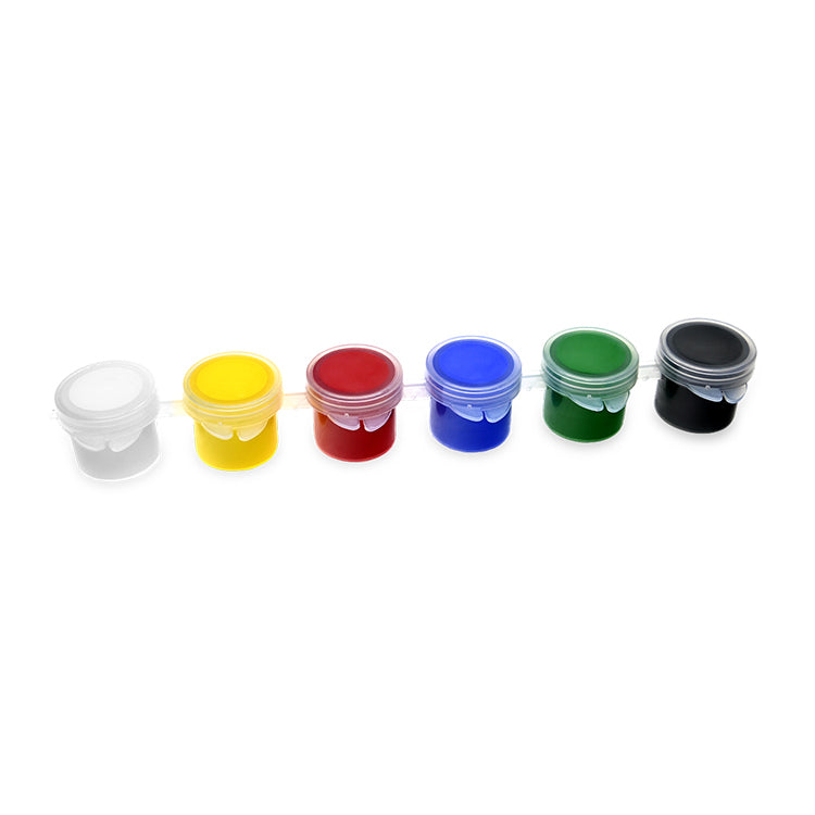 Acrylic Paint Pots in 6 Bright Colors including white and black