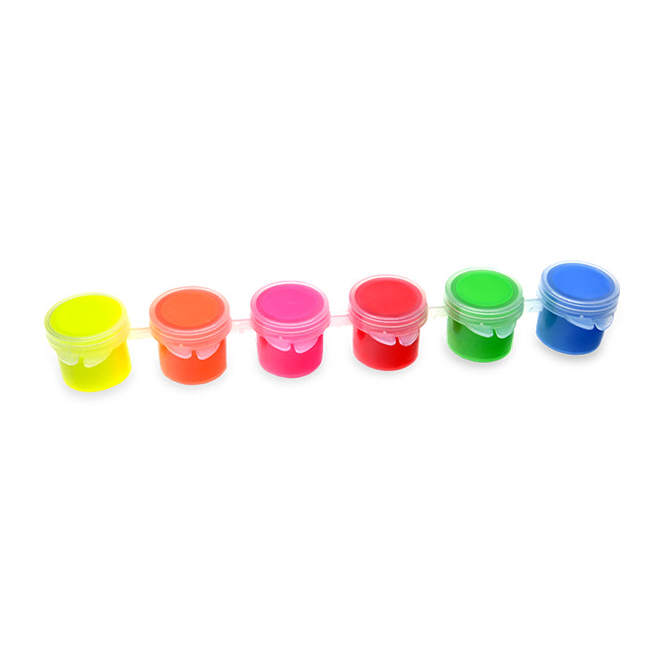 Acrylic Paint Pots in six Neon Colors