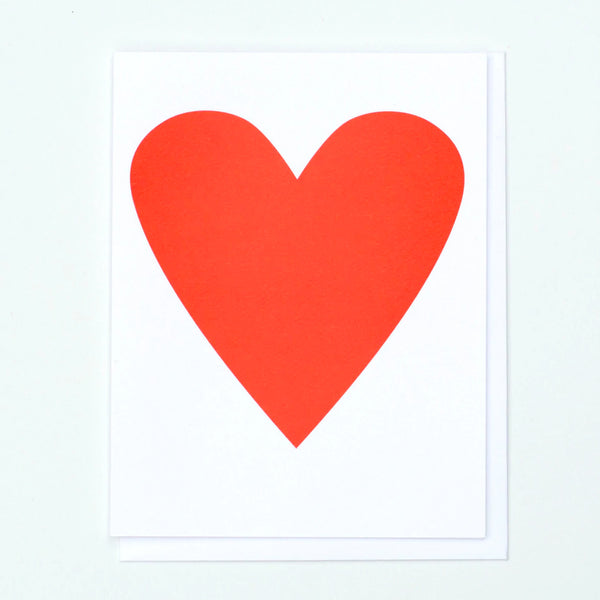 Greeting Card with a large red bold heart 