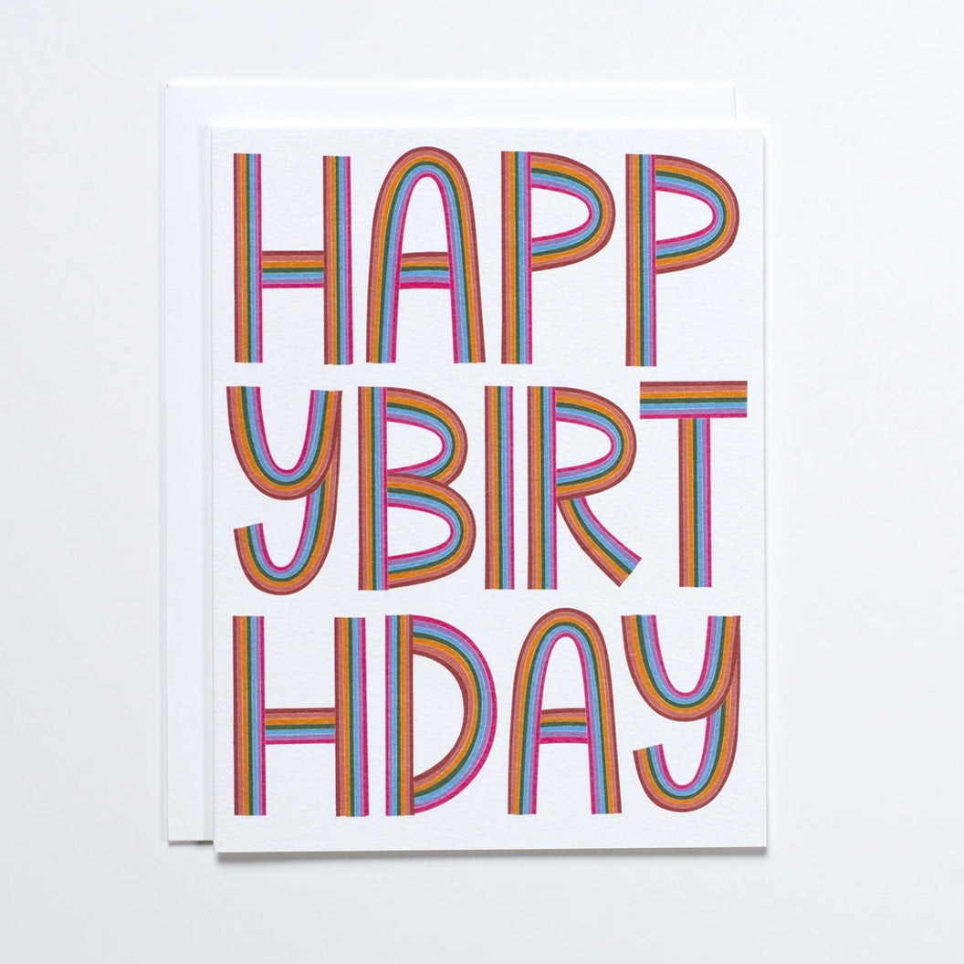 Happy Birthday Greeting Card with Rainbow Letters made by Banquet Workshop