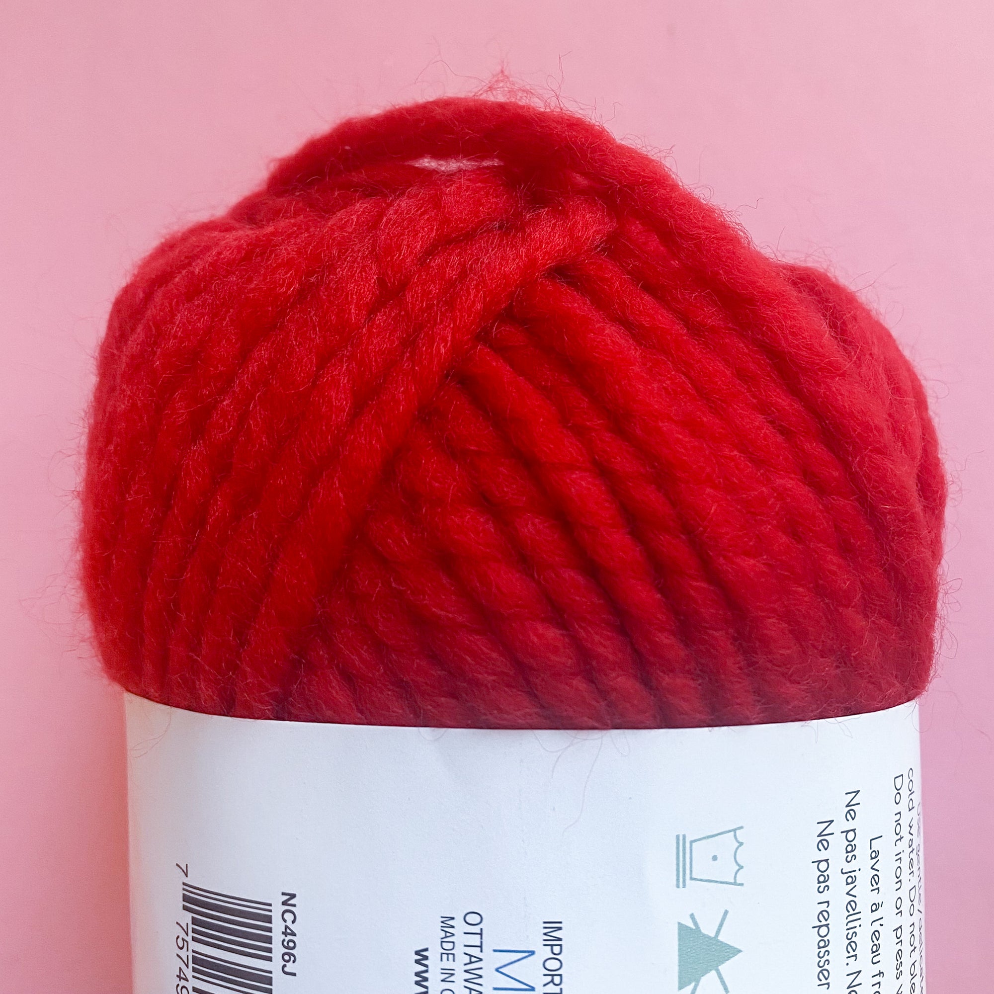 Chunky Stranded Twist Yarn in Cherry Red