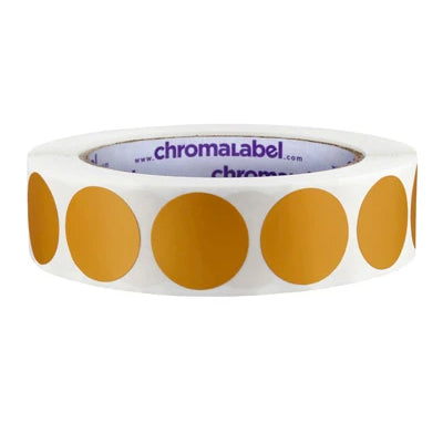 Dot Circle Stickers in 1 inch size in Bronze