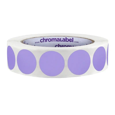 Dot Circle Stickers in 1 inch size in Lavender