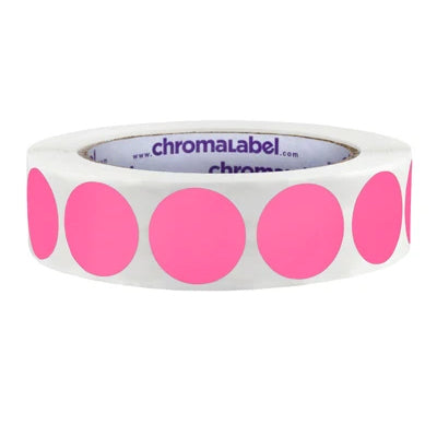 Dot Circle Stickers in 1 inch size in Rose