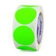 Circle Dot Stickers in 2 inch size in Fluorescent Green
