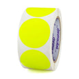 Circle Dot Stickers in 2 inch size in Fluorescent Yellow