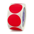 Circle Dot Stickers in 2 inch size in Red