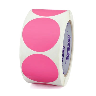 Circle Dot Stickers in 2 inch size in Rose