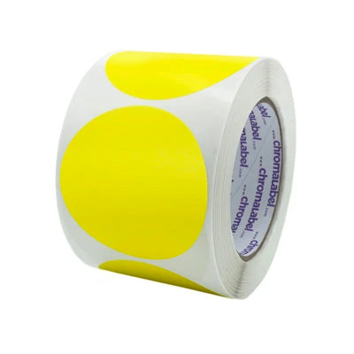 Circle Dot Stickers in 3 inch size in Yellow