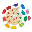 Wooden Snake Puzzle with 13 Pieces in bright colors with 3 Dimensional Shapes Underneath