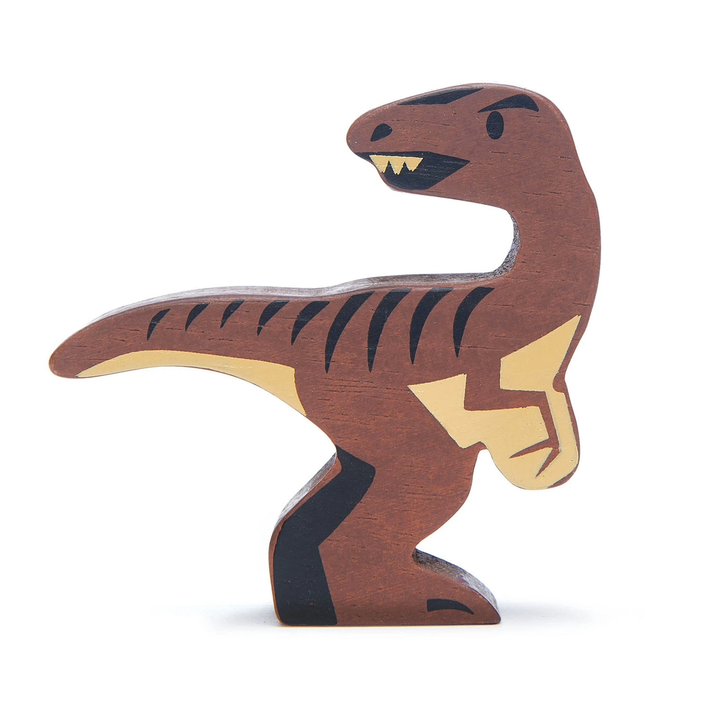 Wooden velociraptor toy dinosaur for kids made of eco-friendly wood