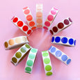 Dot Circle Stickers in 1 inch size in a rainbow of colors