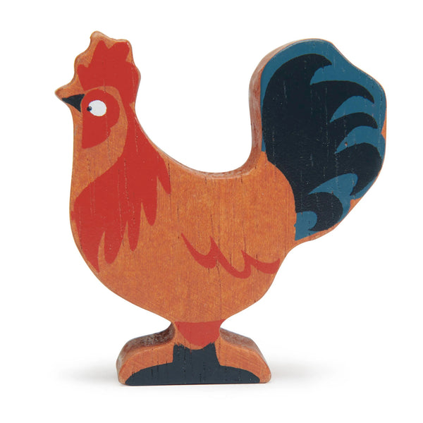Wooden Farmyard Rooster toy for kids made of eco-friendly wood